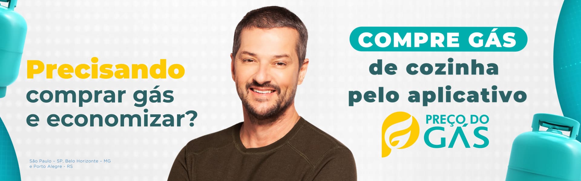 Gás de cozinha com entregador